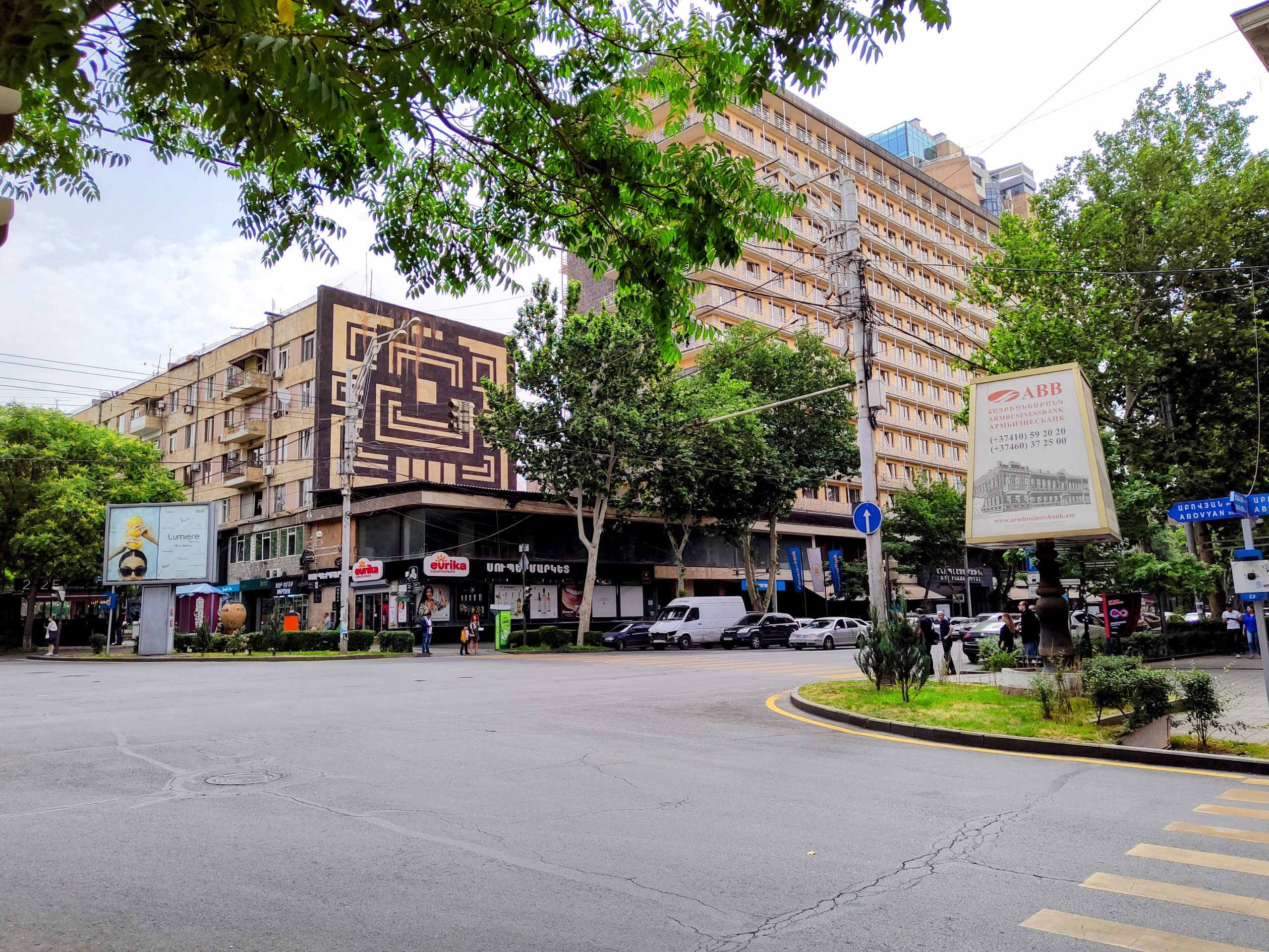 The crossing of Sayat Nova Avenue and Abovyan street in Yerevan, Armenia