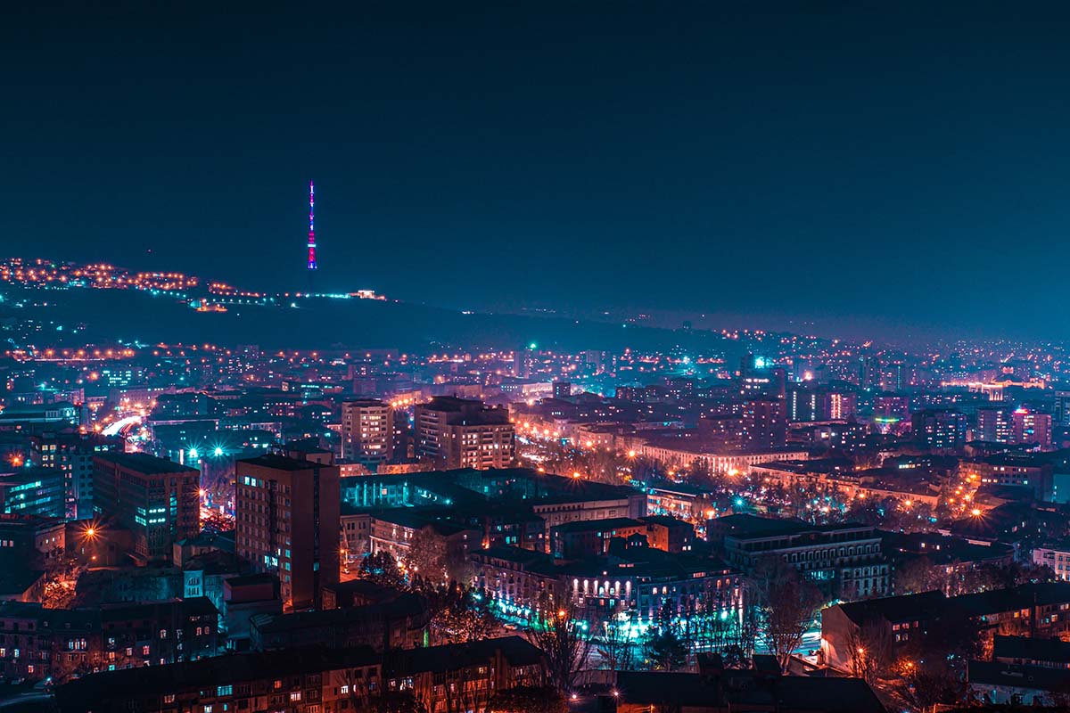 Yerevan night panorama